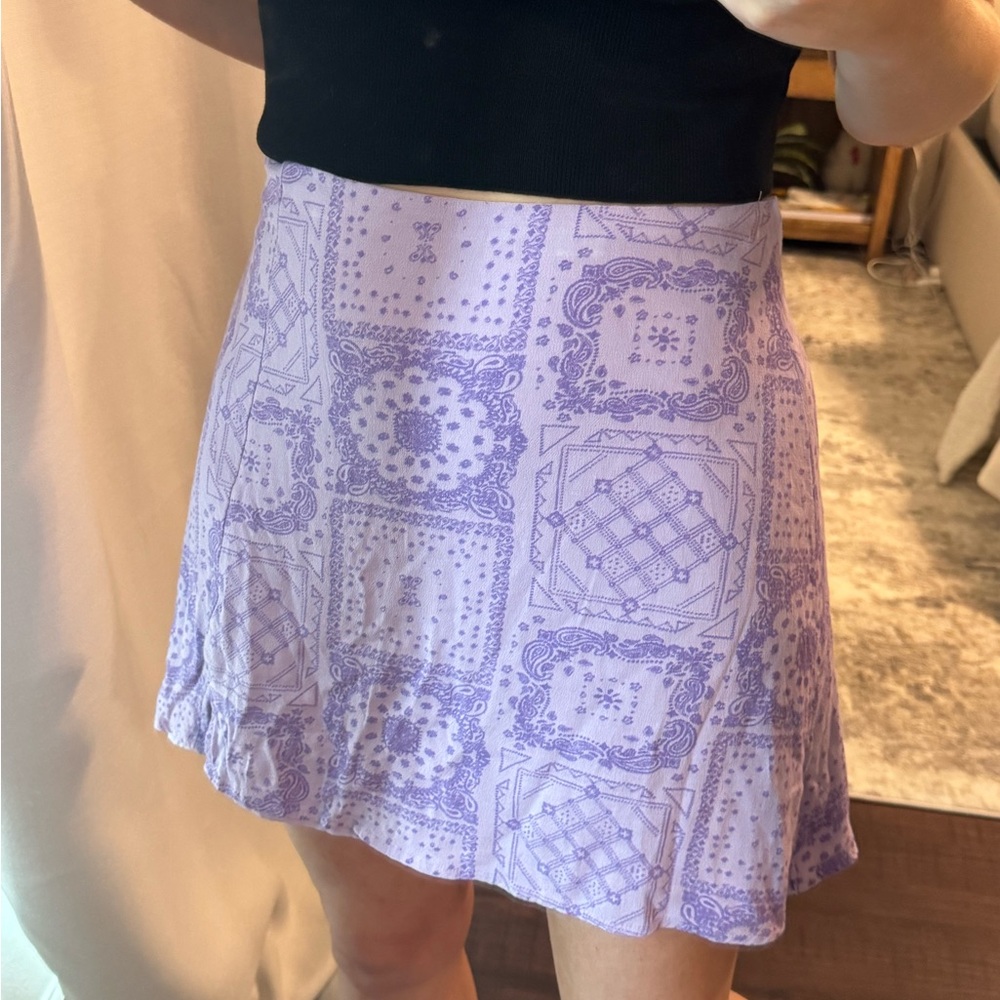 Lavender Purple Patterned Women's Casual Skirt